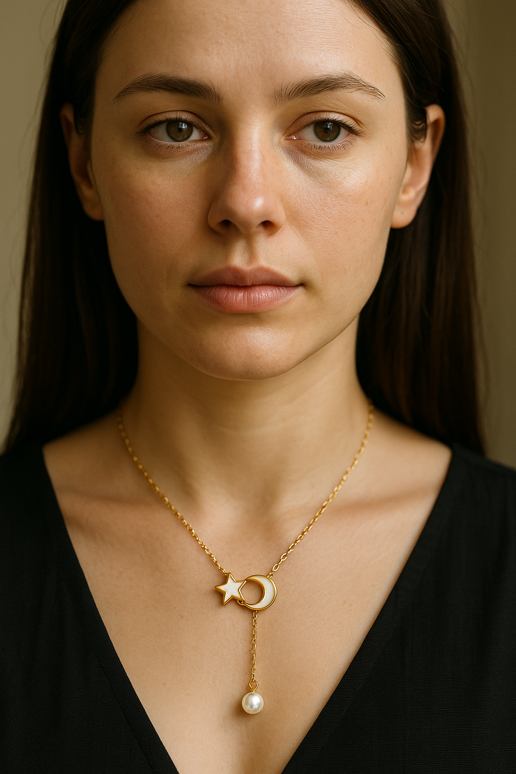 Colar - Pearl Drop Moon