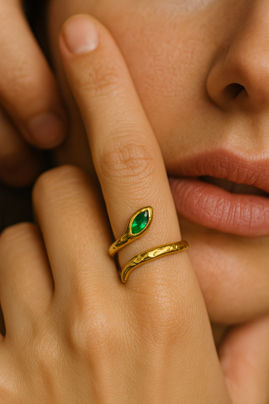 Anel - Green Eye Snake