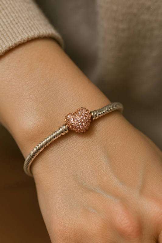 Pulseira - Pandora Pink Sparkle Heart