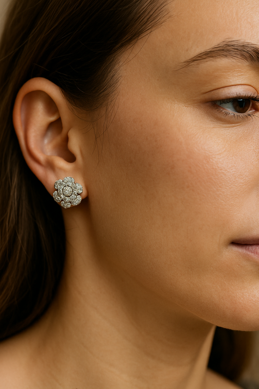 Brincos - Pandora Sparkling Flowers