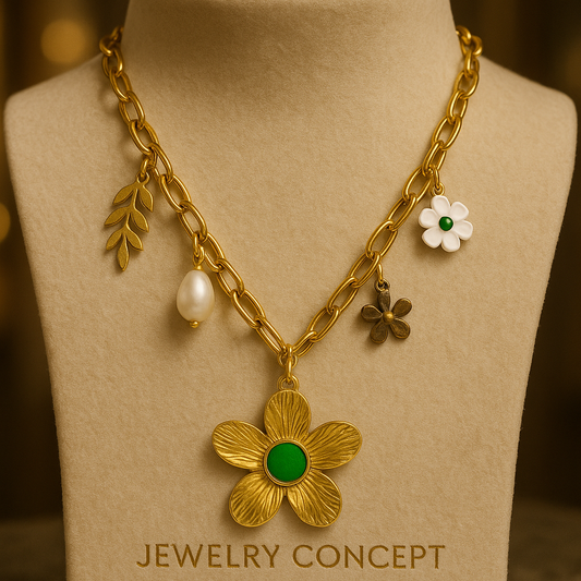 Colar - Colorful Flower Charm