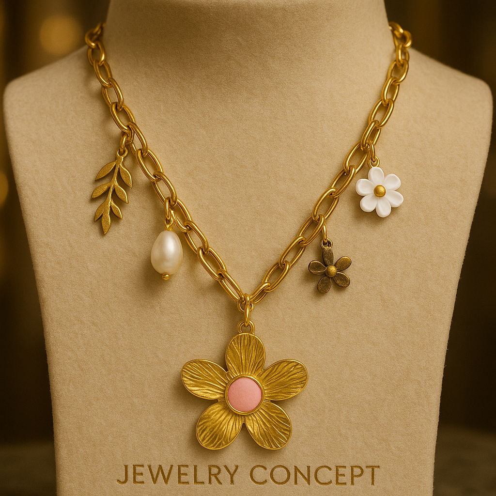 Colar - Colorful Flower Charm