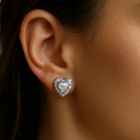 Brincos - Pandora Pure Sparkle Heart