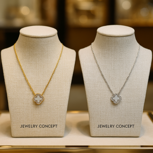 Colar - Lucky Clover Pavé Van Cleef