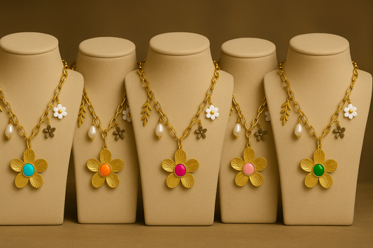 Colar - Colorful Flower Charm