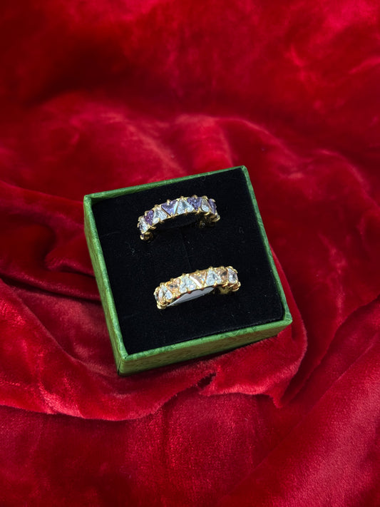 CONJUNTO ANÉIS RIVIERA - 2 ANÉIS + CAIXA